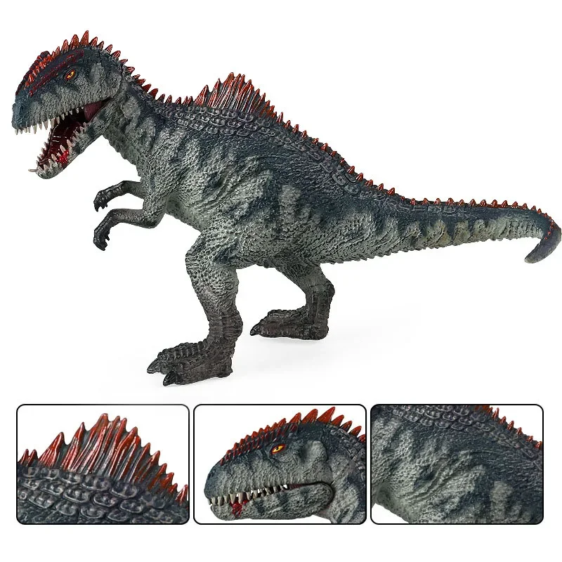 Jurassic Dinosaur Simulation Model, Big Giganotosaurus Action Figures, Dino com Gramado, Coto de árvore, Cena de cacto, Figurinhas Brinquedos, Presentes