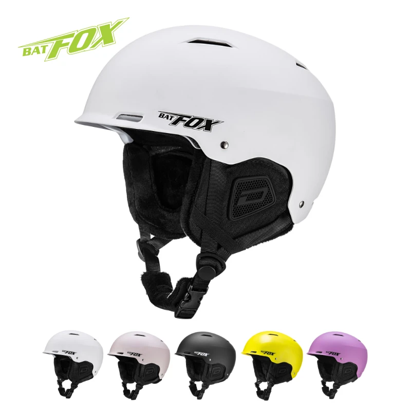 BATFOX New Winter Unisex PC and EPS Integrated Molding Ski Helmet Anti-impact Skiing Helmet Snowmobile Skiing Safety Helmet Hat