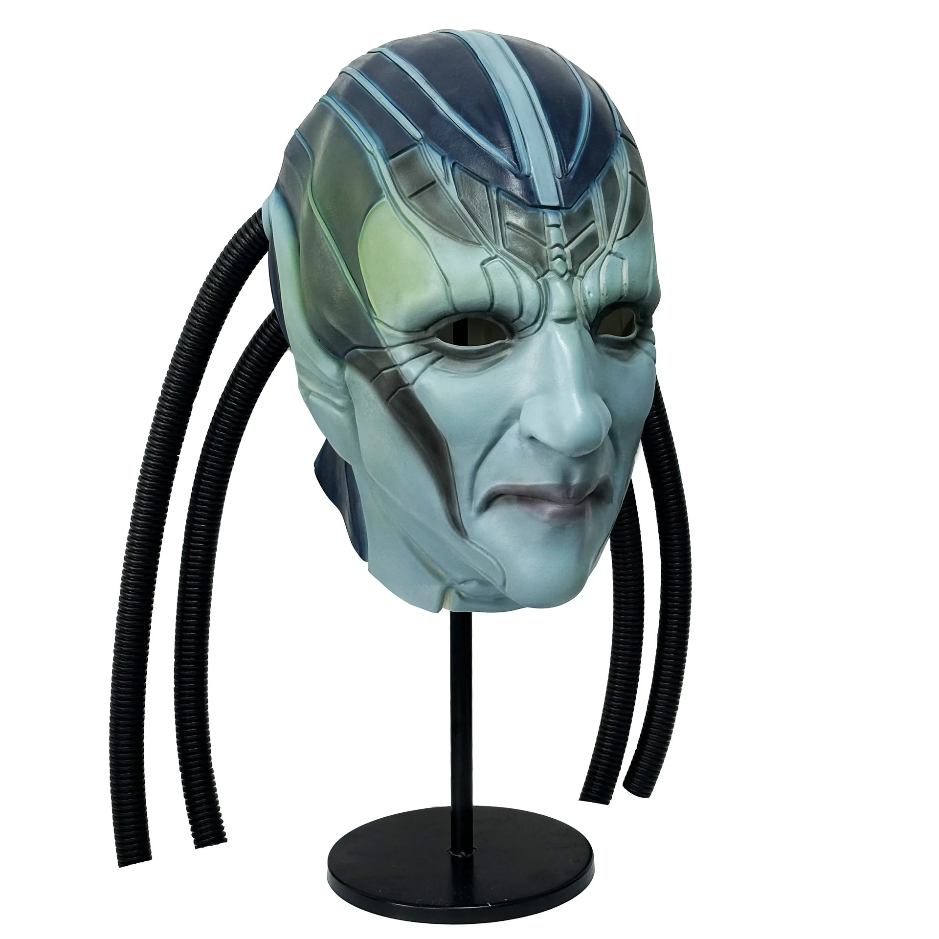 Alien-Vollkopf-Latexmaske Weltraumkreatur-Maske mit flexiblen Schläuchen Halloween Cosplay Karneval Kostüm-Requisite für Erwachsene – Detail 3