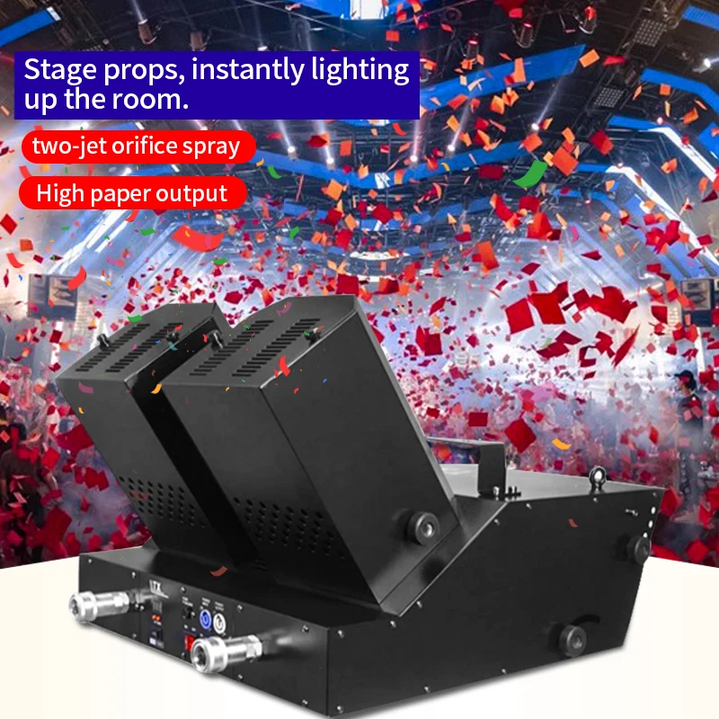 Colorful paper scraps machine Events Club Festival Co2 Confetti Blaster Machine Control Double Spray Party Confetti Machine