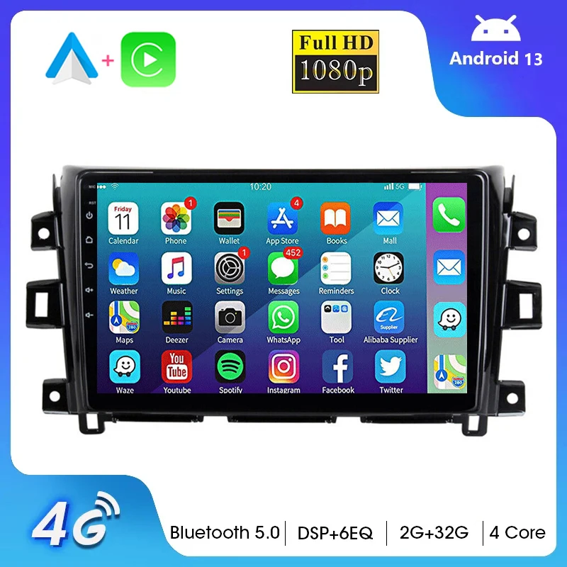 

10.1"Inch Car Radio Android 13 For Nissan 2011- 2016 2017 NAVARA Frontier NP300 Multimedia Player GPS Navigation 4G WIFI