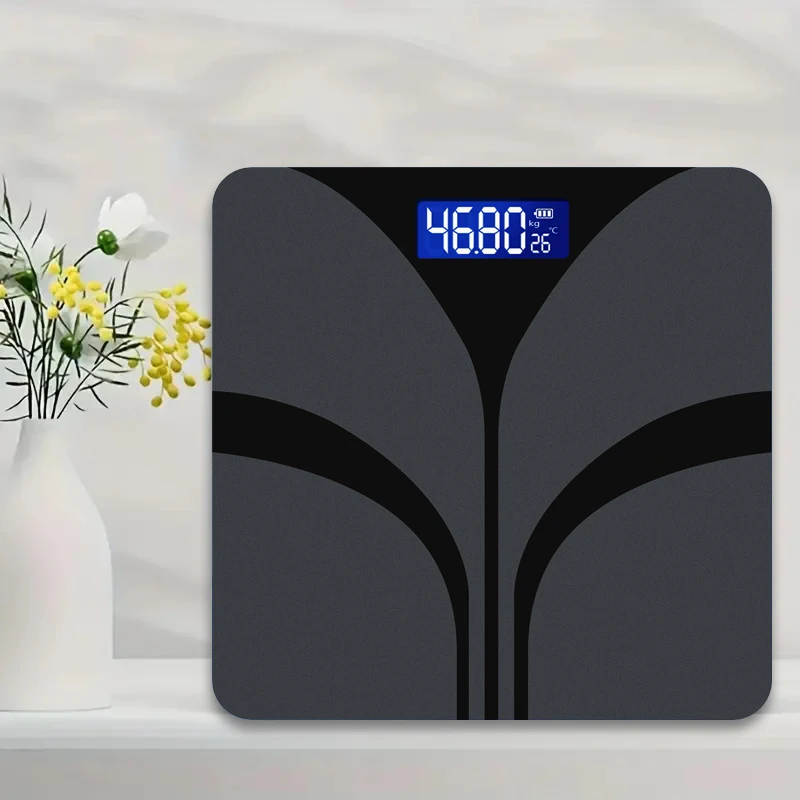 

Gray&Black Digital Bathroom Scale For Body Weight, Smart Scale With LCD Display,Temperature Display High Strength Tempered Glass