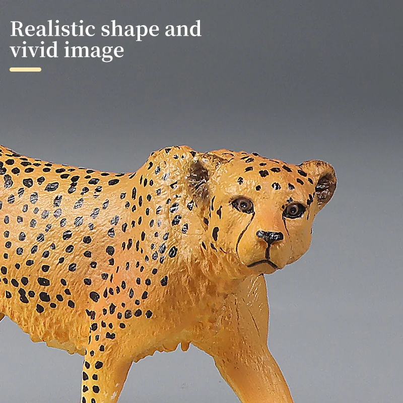 Juego educativo de figuras de animales salvajes simuladas, modelos de acción de guepardo y pantera negra para decoración infantil y regalo de aprendizaje