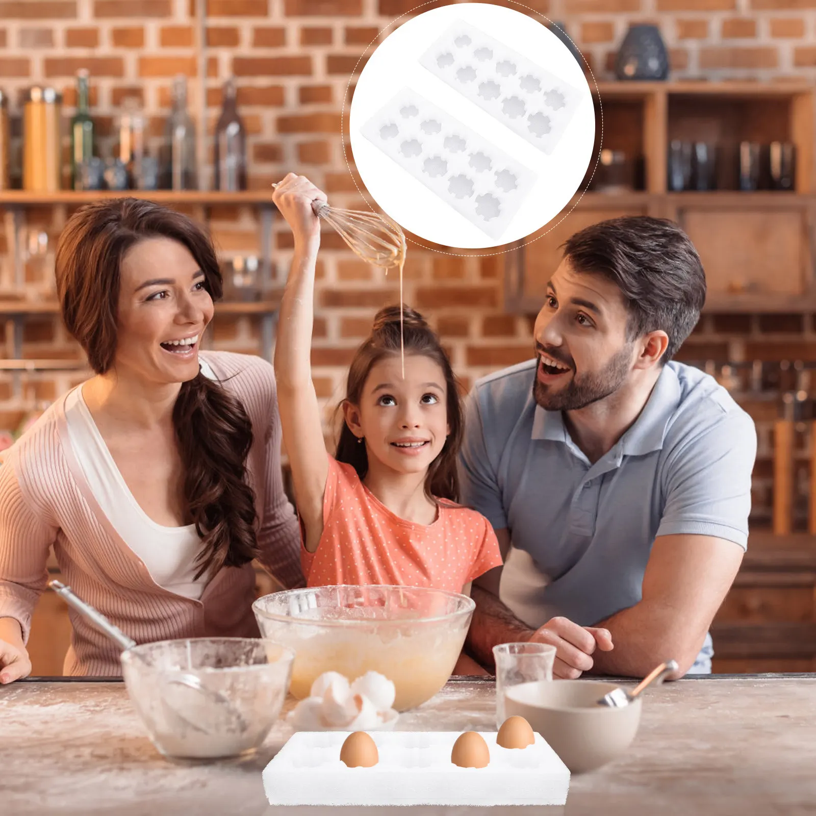 2Sets High-Density Foam Egg Tray 10-Cup Egg Storage Container for Refrigerator Prevents Breakage Keeps Eggs Organized Safely