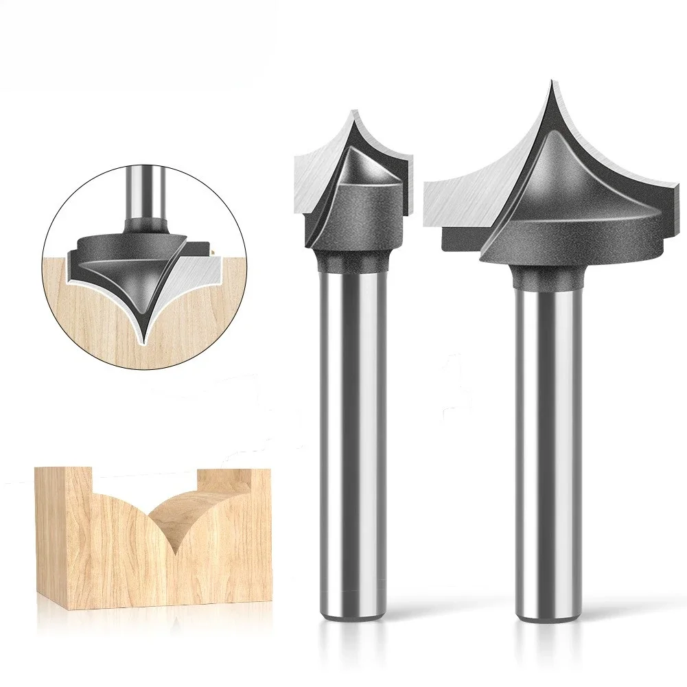 Vsharp Point Cutting Round Over Bit Woodworking Tools Carving Tool Tungsten Carbide CNC Router Bit for Wood 6mm Shank