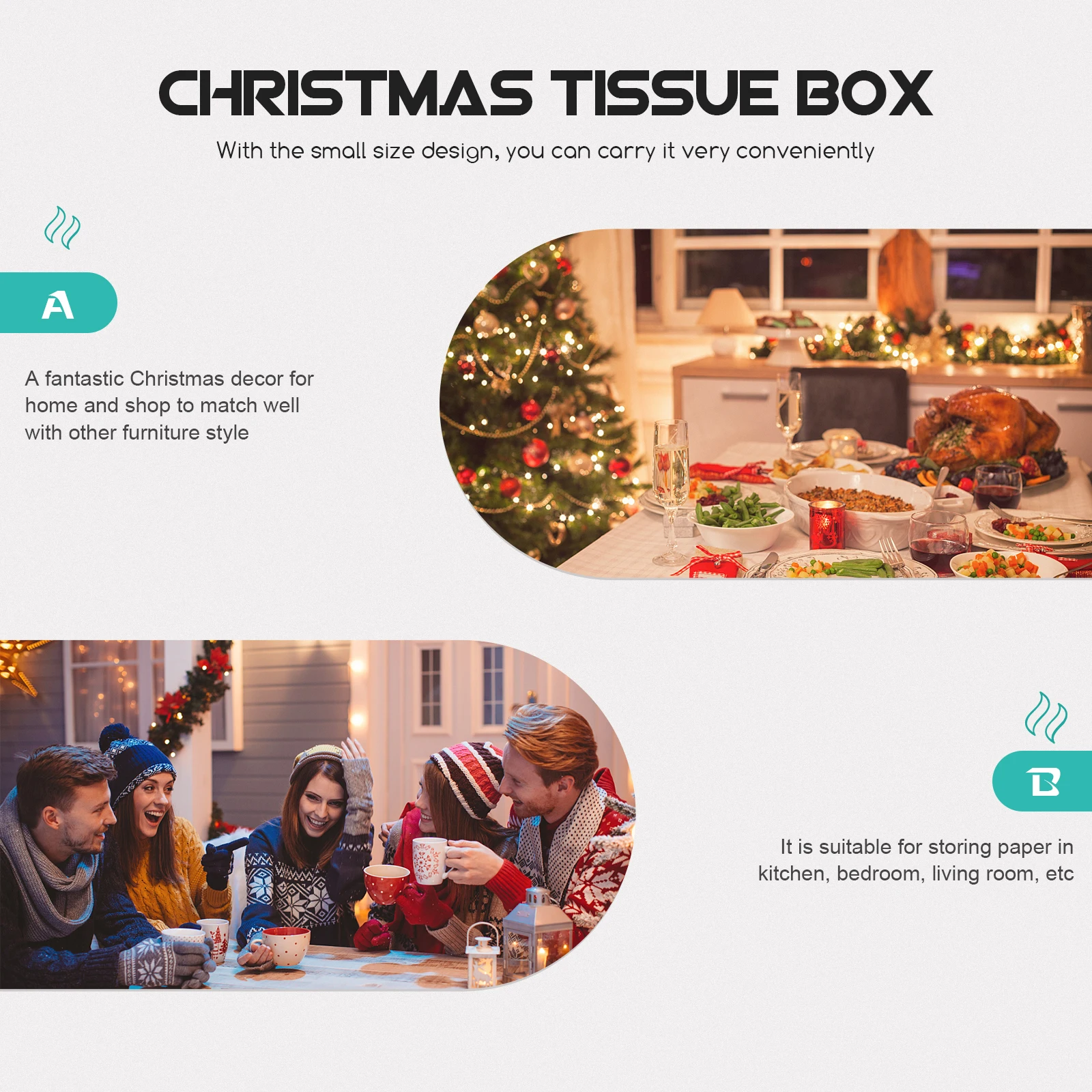

1pc Iron Art Snowflake Tissue Box Lightweight Creative Storage Holder Design Christmas Home Decor Desktop