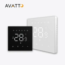 AVATTO-Thermostat de chauffage WiFi Tuya, 220V, contrôleur de température électrique intelligent pour le chauffage de l'eau et du sol, Google Home Alexa Alice