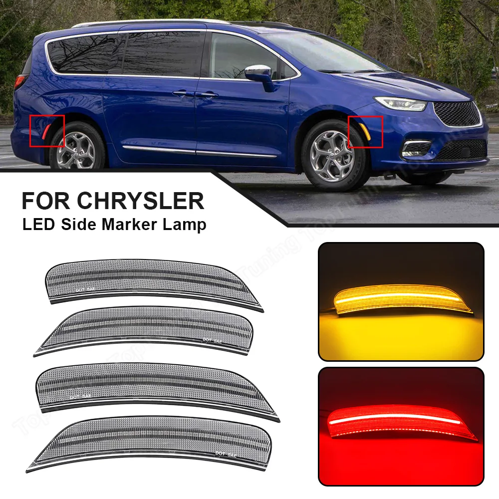 

For Chrysler Pacifica 2017-2022 Voyager 2020-2022 Front Rear Amber Red LED Side Marker Light Kit 68229423AA 68229422AA