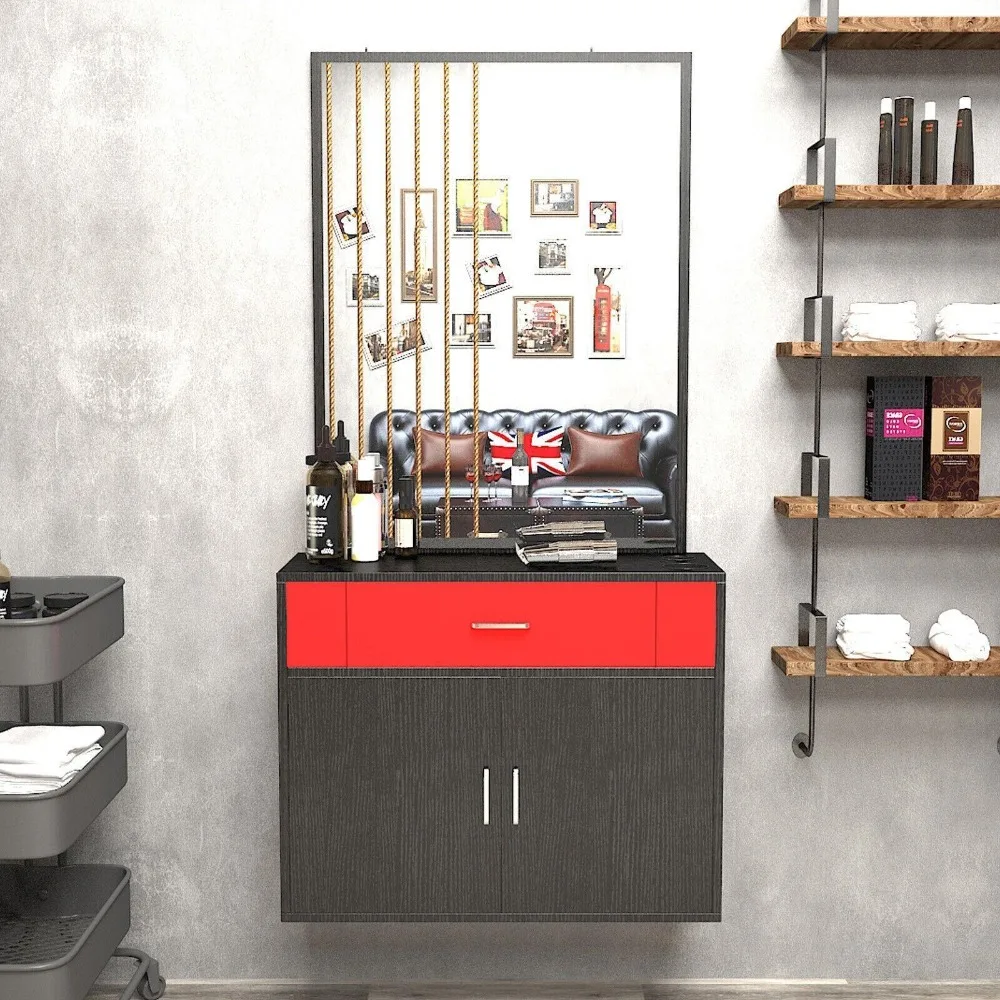 

Парикмахерская станция, настенное крепление, салон для укладки волос, косметическое спа-оборудование с зеркалом