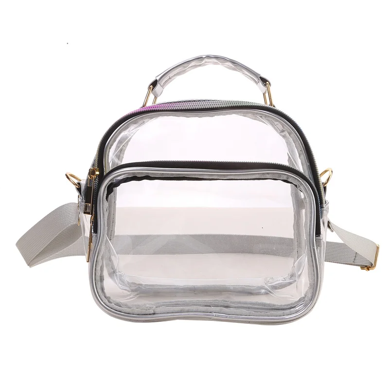 Clear Shoulder Bag Women Stadium Approved Concert Transparent Purse Simple Crossbody Bag With Front Pocket Casual Handbag