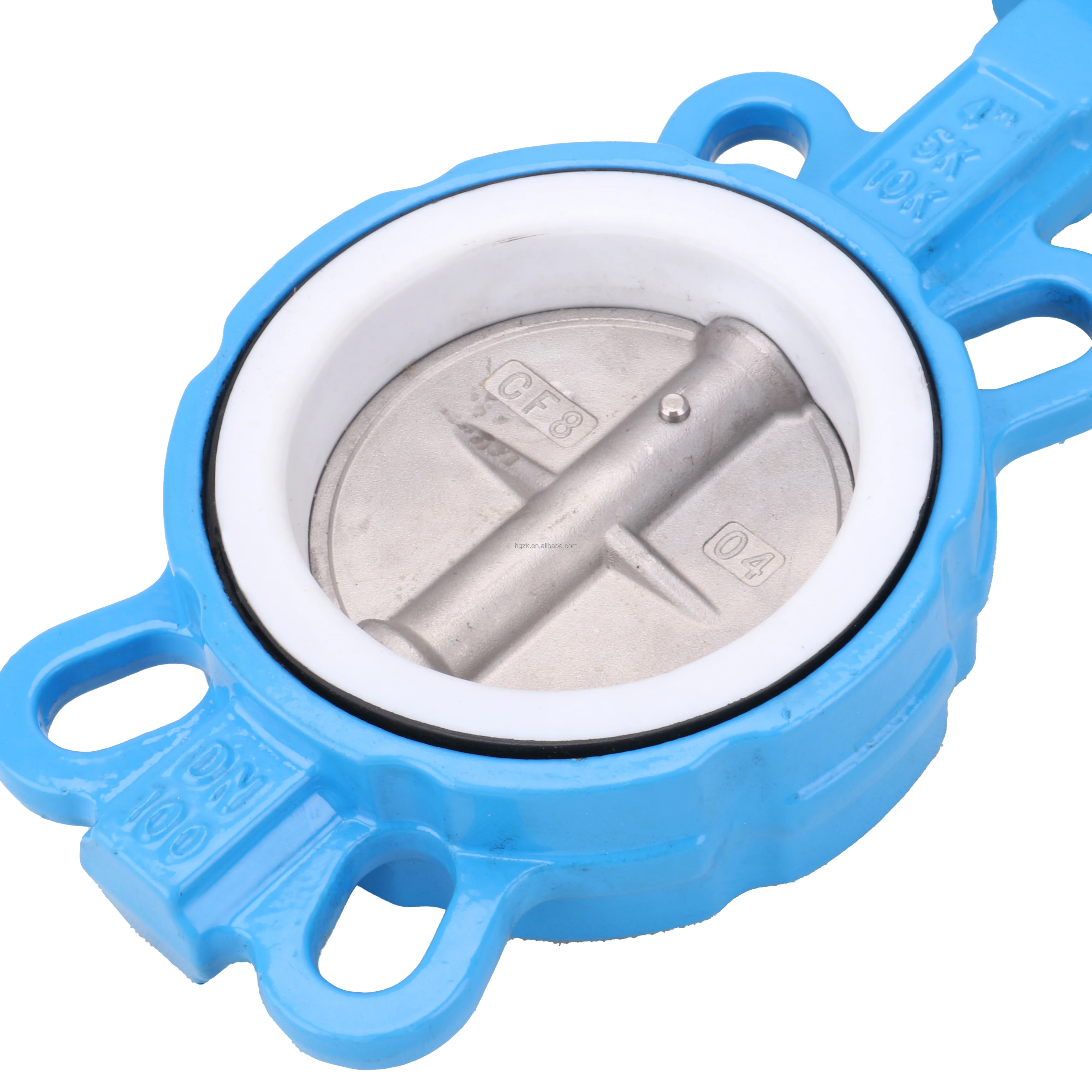 الصين صمام الصانع DN150 صمام الفراشة نوع الويفر مع المحرك الهوائي