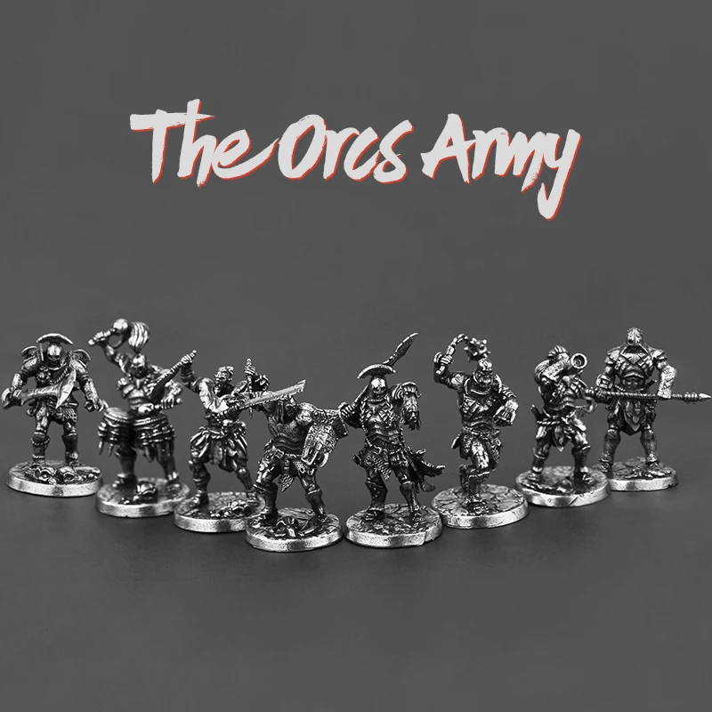 Pièces de jeu de société en métal, soldat de l'armée Orc, figurines d'action, modèle de jouets créatif, intérieur de voiture de bureau, accessoires d'ornement miniatures