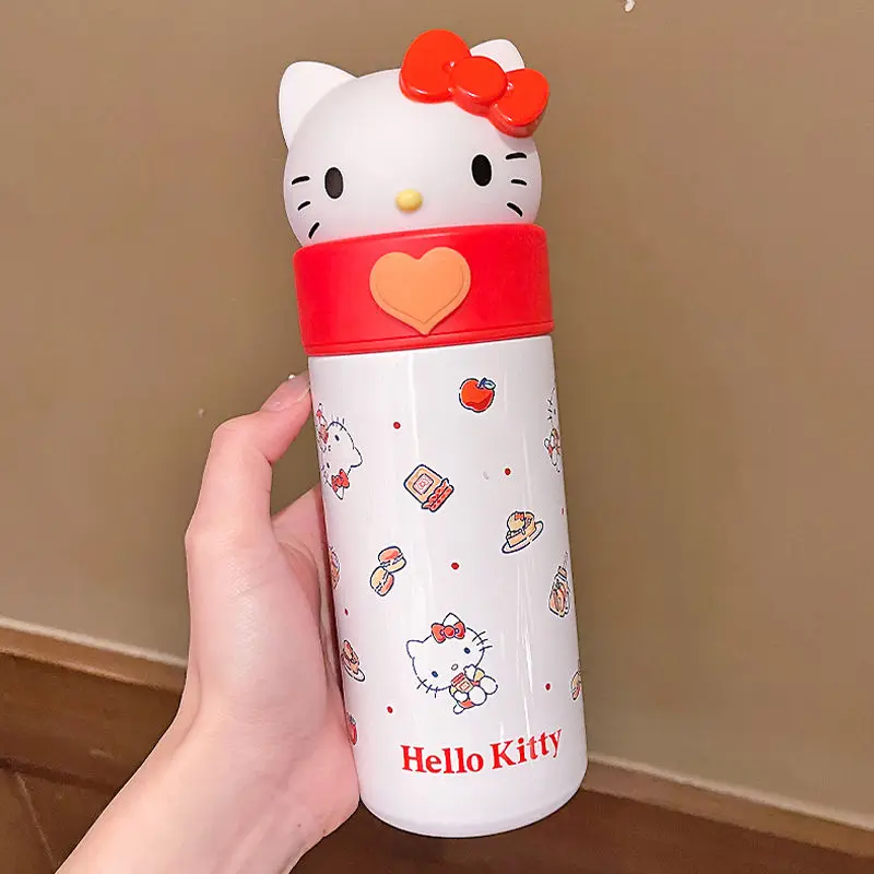 Sanrio-botella de agua con dibujos animados para niños, Hello Kitty, Cinnamoroll, Kuromi, My melody, taza de agua aislada Kawaii de acero inoxidable