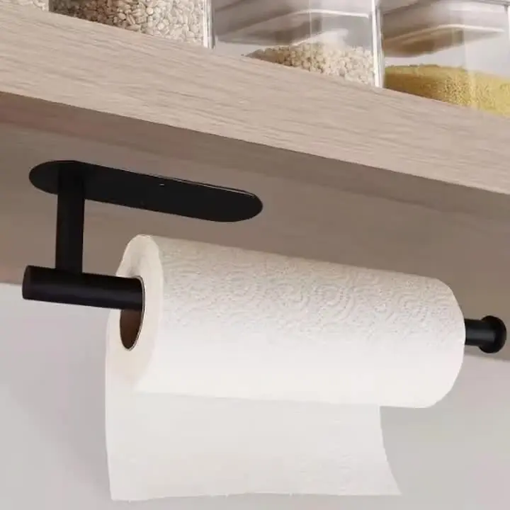 Kitchen Paper Towel Holder Adhesive Tissue Hanger Toilet Roll Paper Dispenser Cabinet Storage Napkin Rack Bathroom Accessories