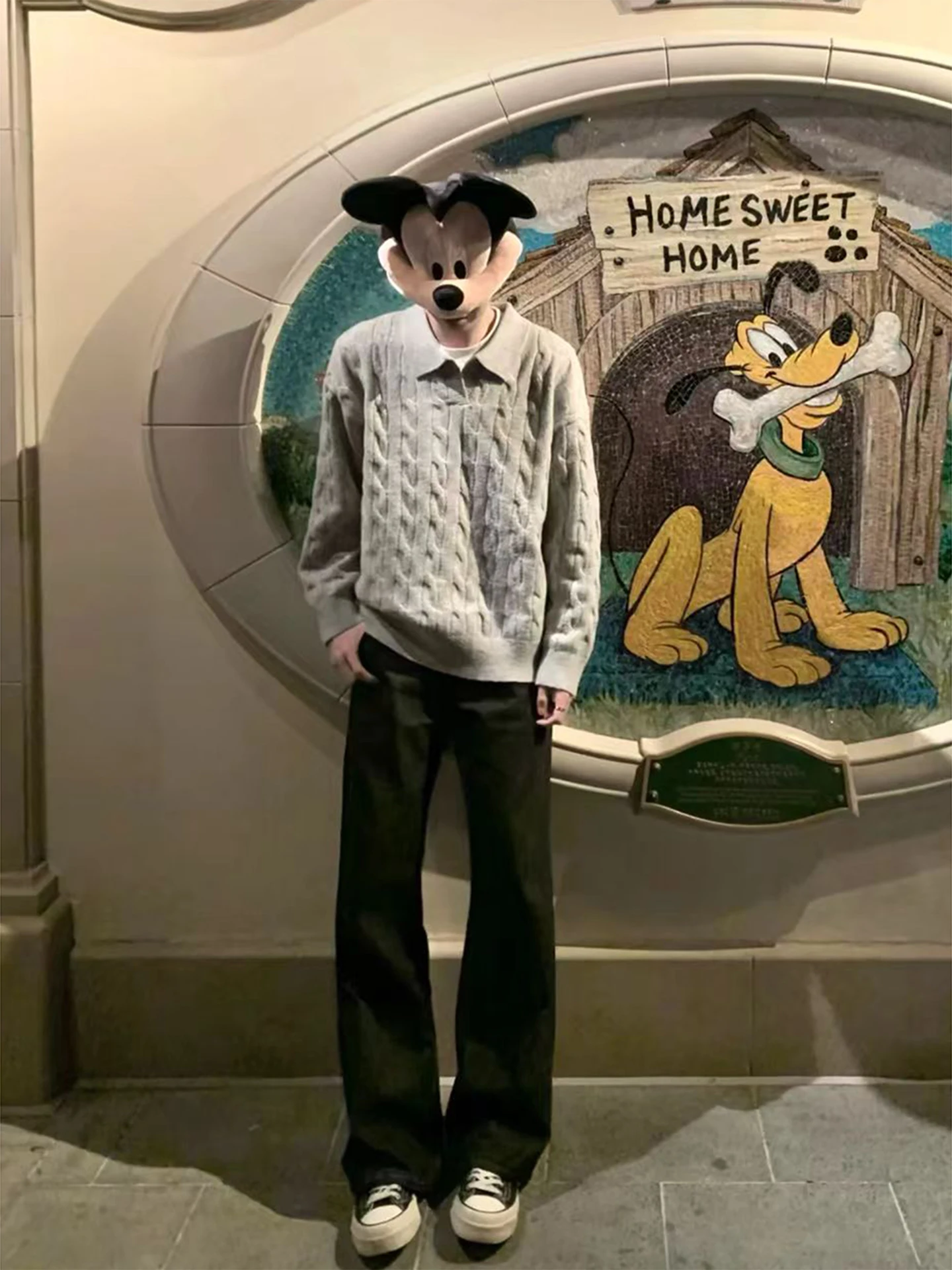 

Мужской осенне-зимний свитер Light ey Twisted V-Ne с американской ретро-текстурой, свободный крой, мягкий и комфортный