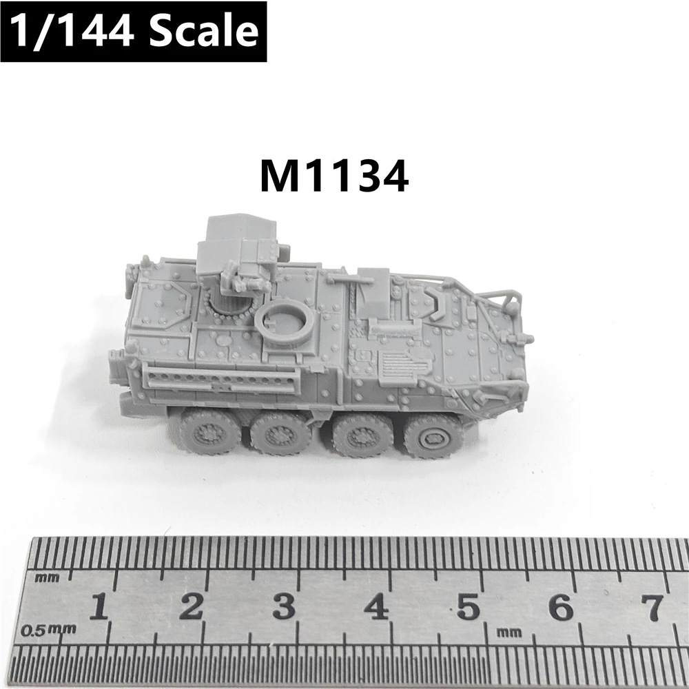 Porta-Tanques ATGM Stryker M1134 del Ejército Estadounidense, Impreso en 3D, Modelo de Tanque en Miniatura a Escala 1/144, Resina, Pintable