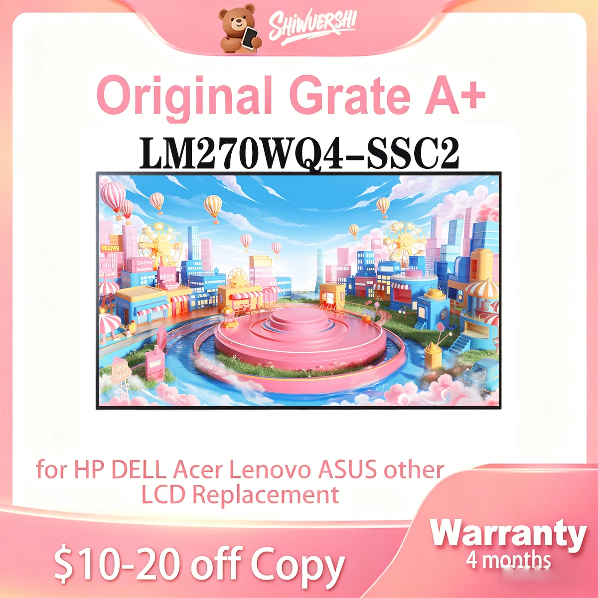 

LM270WQ4 SSC2 LM270WQ4-SSC2 Оригинальный 27-дюймовый новый ЖК-экран Quad HD 2560*1440P 75 Гц 92 контакта LM270WQ4 (SS)(C2)