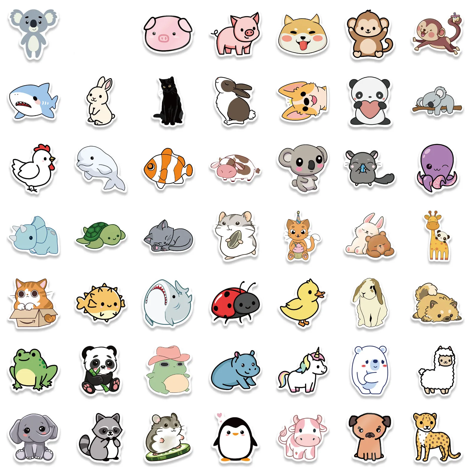 200PCS Animal Stickers Kawaii Panda Frog Water Bottles Phone Laptop Cartoon Sticker Vinyl Vsco Waterproof Sticker for Kids Teens image 4