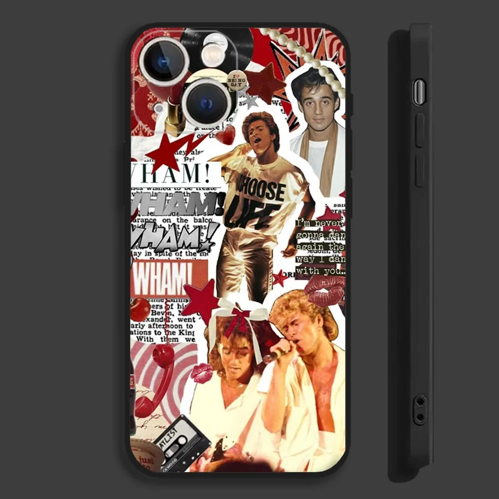 حافظة هاتف Band W-Wham Last Christmas لهاتف iPhone 16,15,14,13,12,11,Pro,Max,Plus,Mini,X,XS,XR,8,7,6,S,SE حافظة سوداء ناعمة