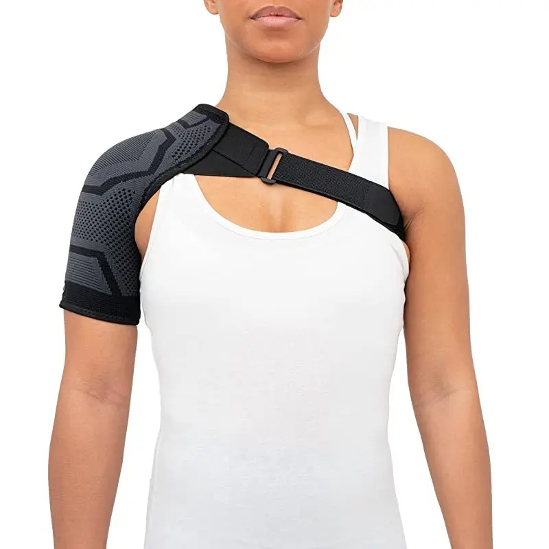 Adjustable Compression Shoulder Support Brace Strap Wrap Belt for Shoulder Pain Relief Torn Rotator Cuff Dislocation Men Women