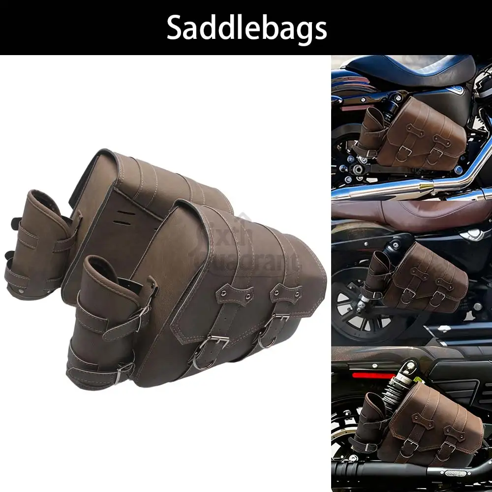 

Для Harley Sportster XL 883 1200 Indian Honda BMW Kawasaki модели мотоциклов 1 пара седельных сумок коричневые аксессуары из искусственной кожи