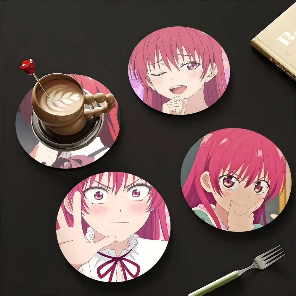 1pc Saki Saki Girlfriend, Girlfriend Wooden Coaster Colour Printing Cup Mat Home Desk Decoration Gifts