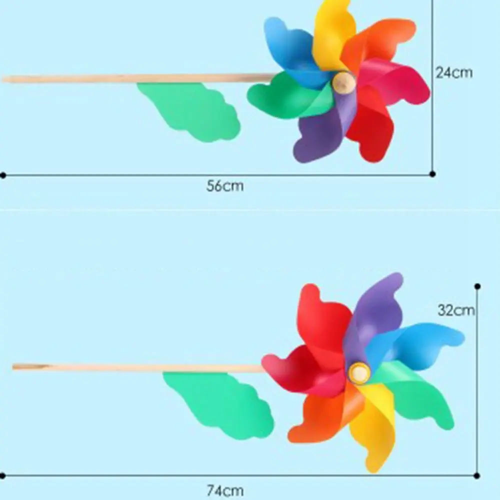 Party Lawn Yard Wood Stick Windmill   Wind Spinner Garden Decor