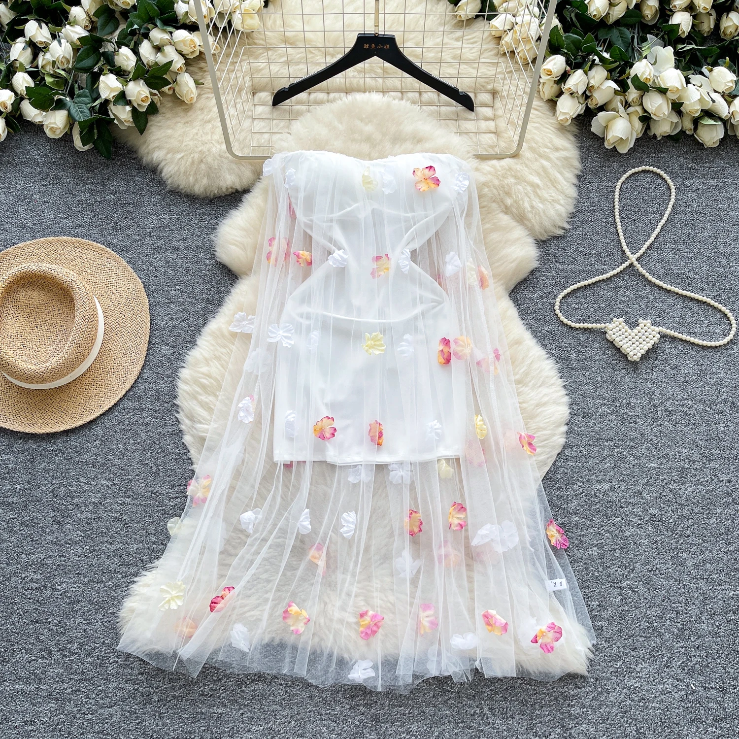 Sexy chique tridimensional fora do ombro vestido chique vintage feminino praia casual a linha roupas femininas