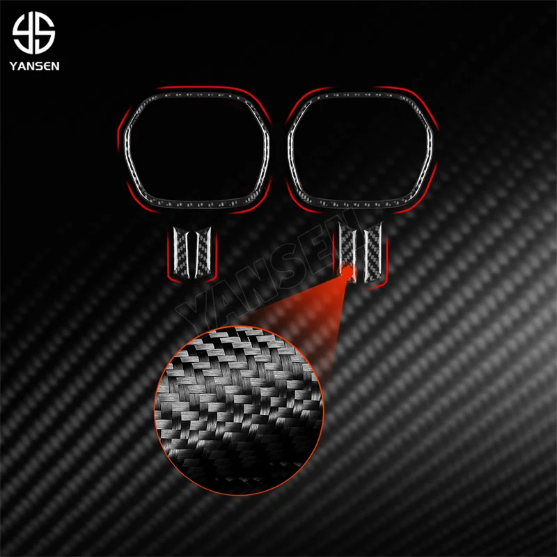 حقيقي ألياف الكربون مركز وحدة التحكم الجانب منفذ الهواء لوحة غطاء الكسوة ملصقات ل PROTON X50 جيلي COOLRAY اكسسوارات السيارات #6