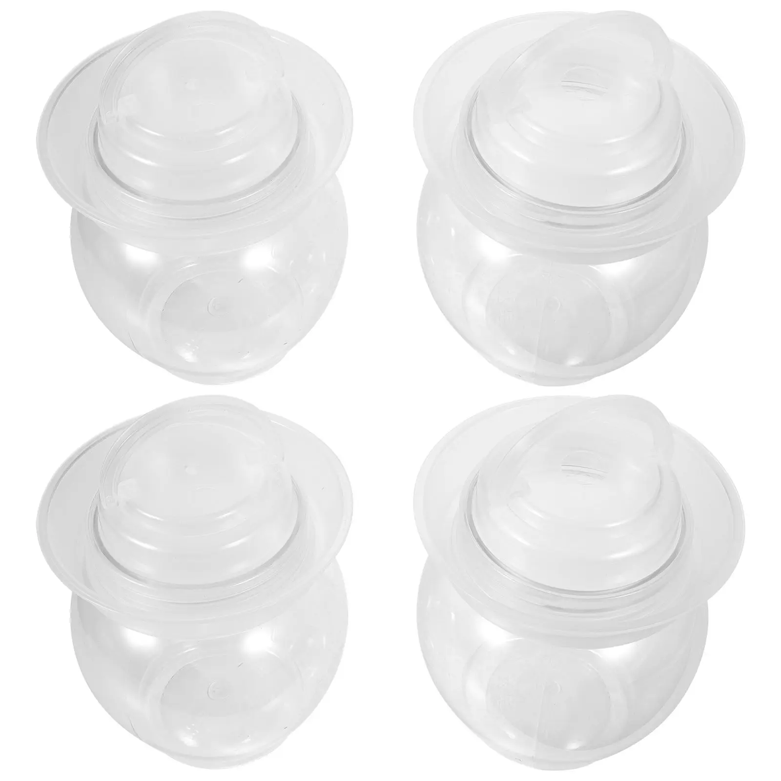 

4Pcs Milk Tea Jars 500ml Clear Plastic Bottles Portable Sealed Canister Storage Juice Beverage Container