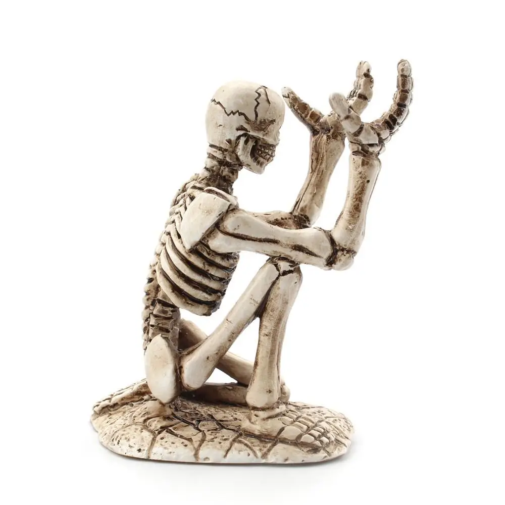 Creative Skull Pen Holder Durable Skeleton Makeup Brush Holder Portable Realistic Skull Desk Organizer Party Decoration