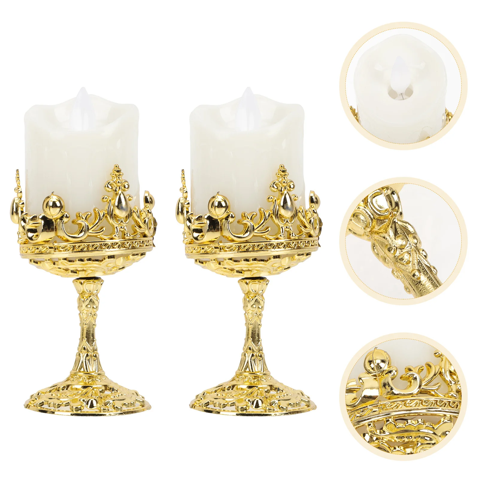 

2Pcs Electric Fake Lamp LED Candles with Realistic Glow for Party Home Hotel Shopping Mall Decor Romantic Ambience