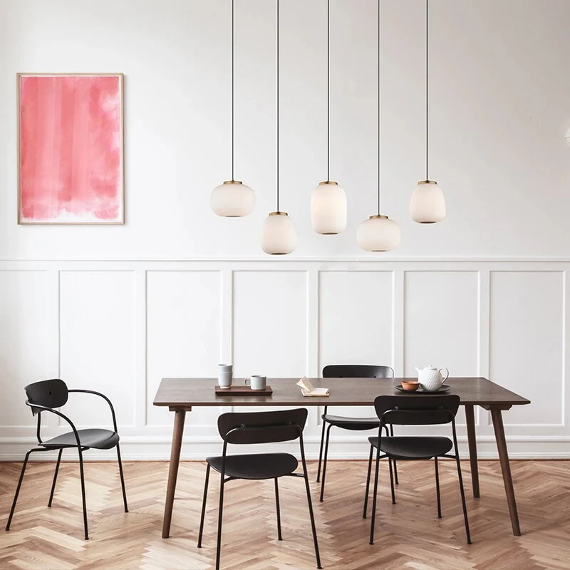 French Cream Chandelier Restaurant Bar Pendant Light Simple Living Room Island Terrace Tea Room Designer Strip Glass Lamp