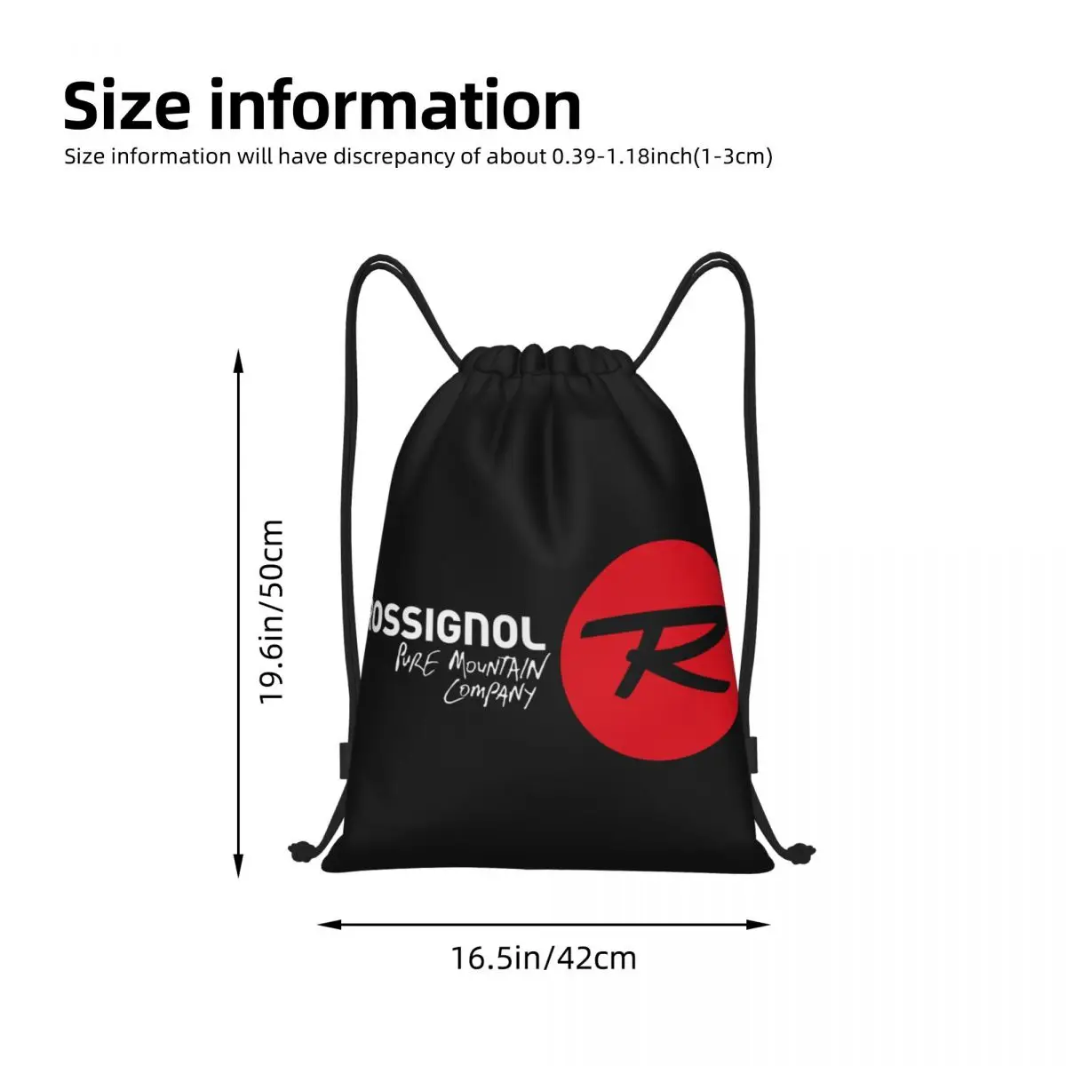 White Rossignol Logo Portable Drawstring Bags Backpack Storage Bags Outdoor Sports Traveling Gym Yoga