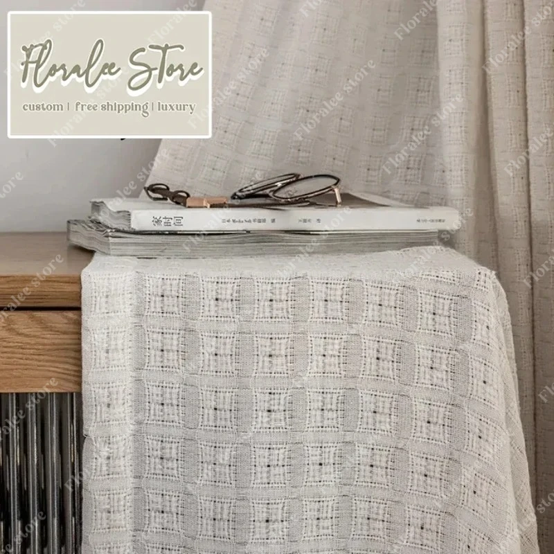 

Japanese-style Thickened Jacquard Tulle Window Curtains For Living Room Bedroom Dining Modem Simple Partition Door Decor Drapes