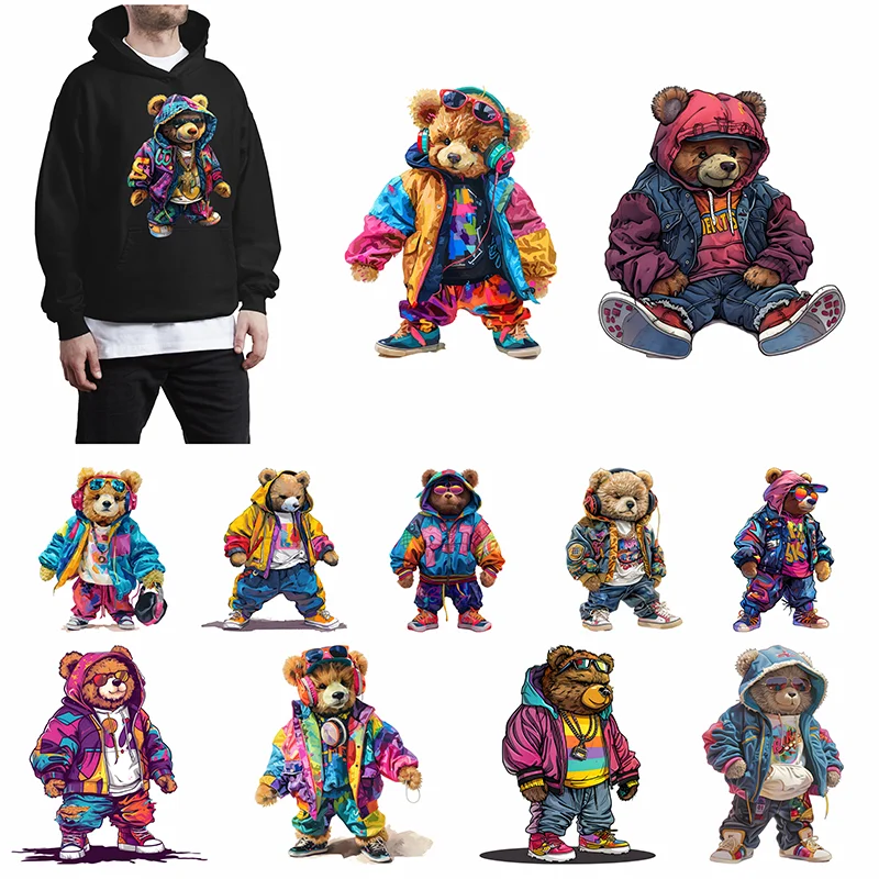 

Color Bear Pattern Ironing Sticker Clothes DTF Fashion T-shirt Hoodie DIY Jacket Heat Transfer Patch Hot Paste Paper