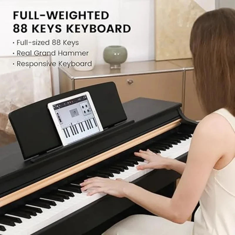 Digital Piano 88 Key Weighted Keyboard: Home Electric Piano with Hammer Action Professional,Upright Piano Keyboard