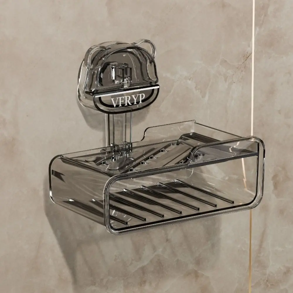 

Дренажная мыльница на присоске, двухслойная настенная полка для хранения мыла с губкой, поднос для мыльницы с милым медведем