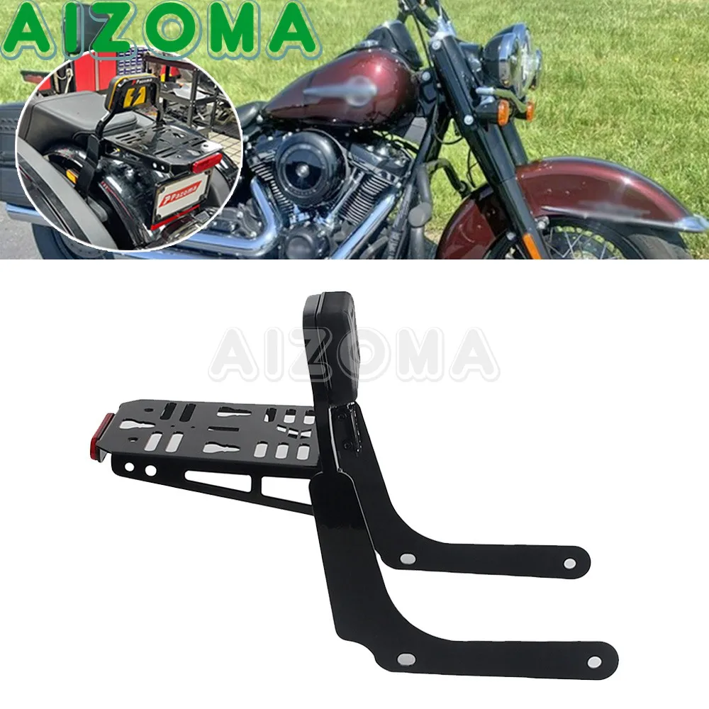 Motorcycle Backrest Shelf Club Style Sissy Bar Rear Passenger Seat Back Rest For Harley Softail Street Bob FXBB FXBBS 2018-2025