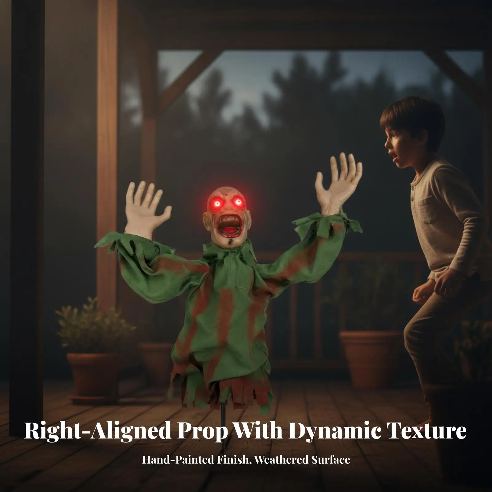 Zombie Yard Decoration with Ground Stake Scary Half-Body Zombie Prop Garden Sculpture Creepy Decorations Eye-Catching
