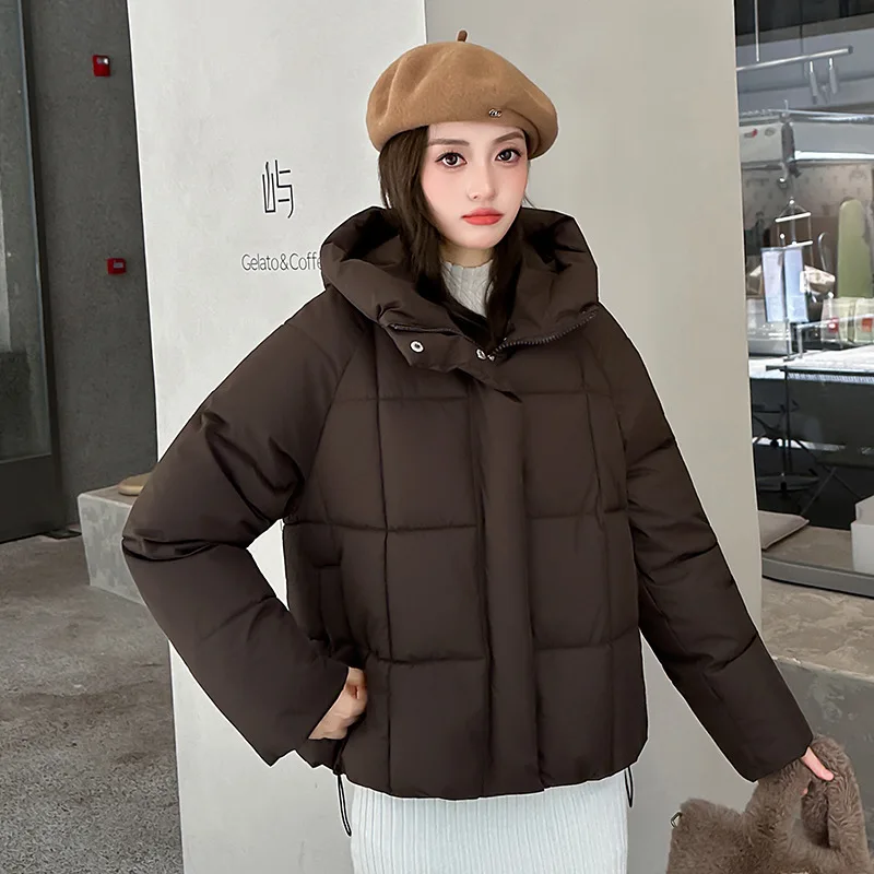 Women Parkas Hooded Down Cotton Jacket Winter Thicke Coat New Solid Loose Hooded Bread Cotton Clothes Female Outerwear Overcoat