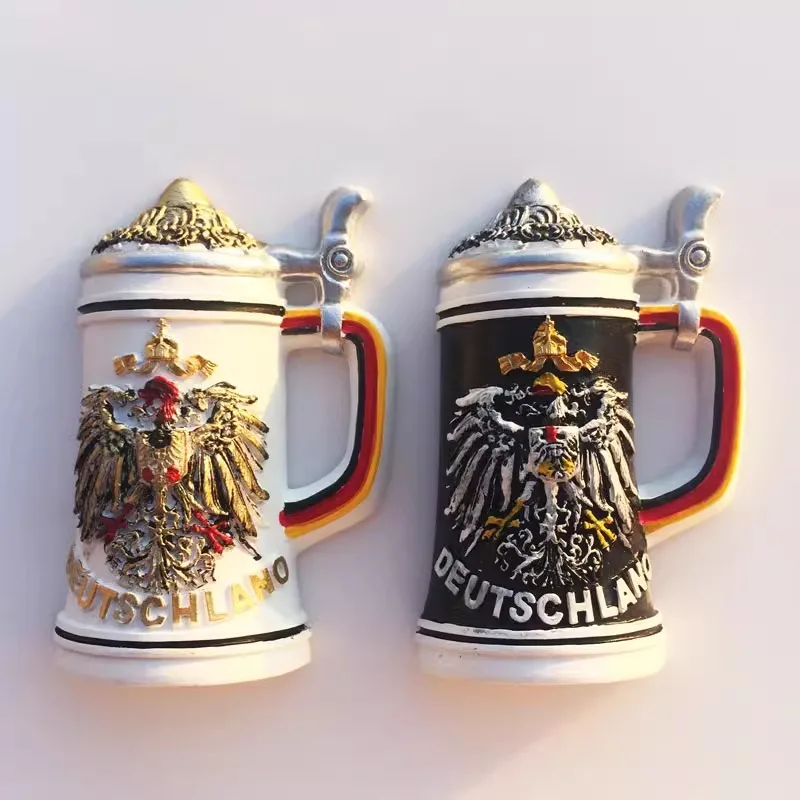 

German Creative Classical Beer Cup Tourism Commemorative Decoration Crafts Resin Painting Magnet Refrigerator Sticker Gift