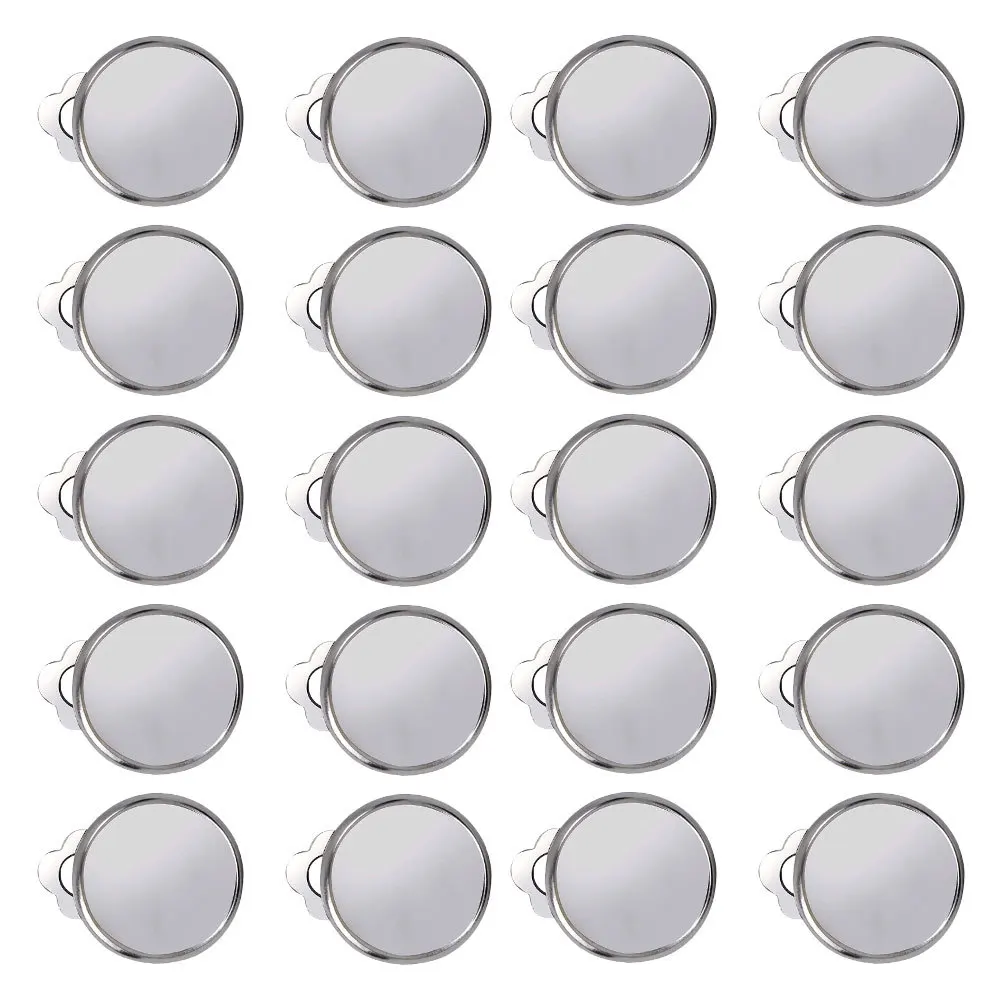 

20Pcs Earring Clip Base Tray Premium Metal DIY Earring Making Kit with Deep Setting for Cameo Logo Stone Photo Jewelry