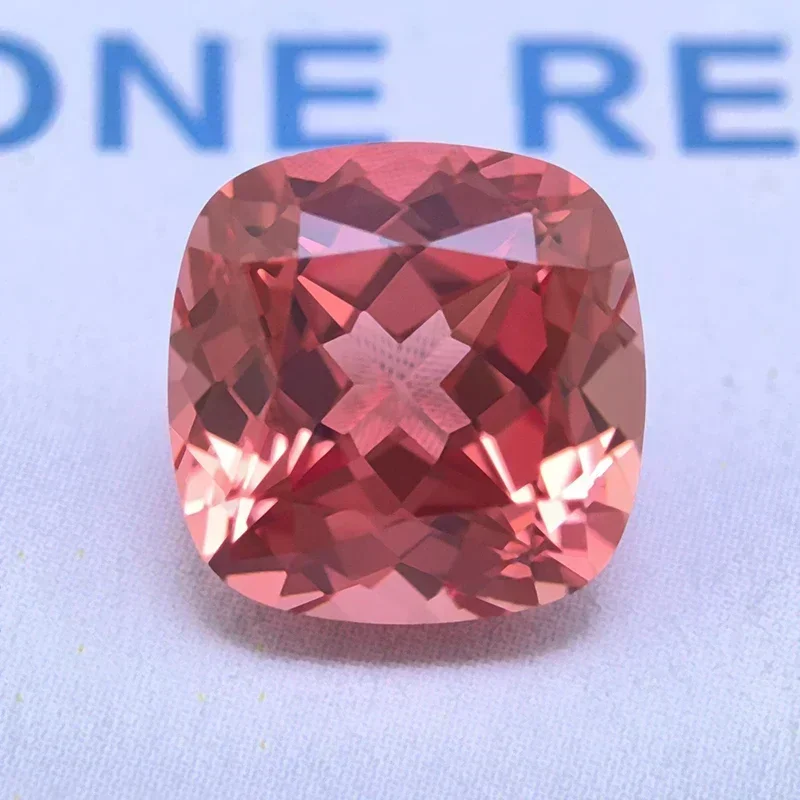 

Выращенная в лаборатории Padparadscha квадратная подушка в форме огненного лотоса, драгоценный камень для подвесок, изготовление ювелирных изделий своими руками, выбор AGL Ce