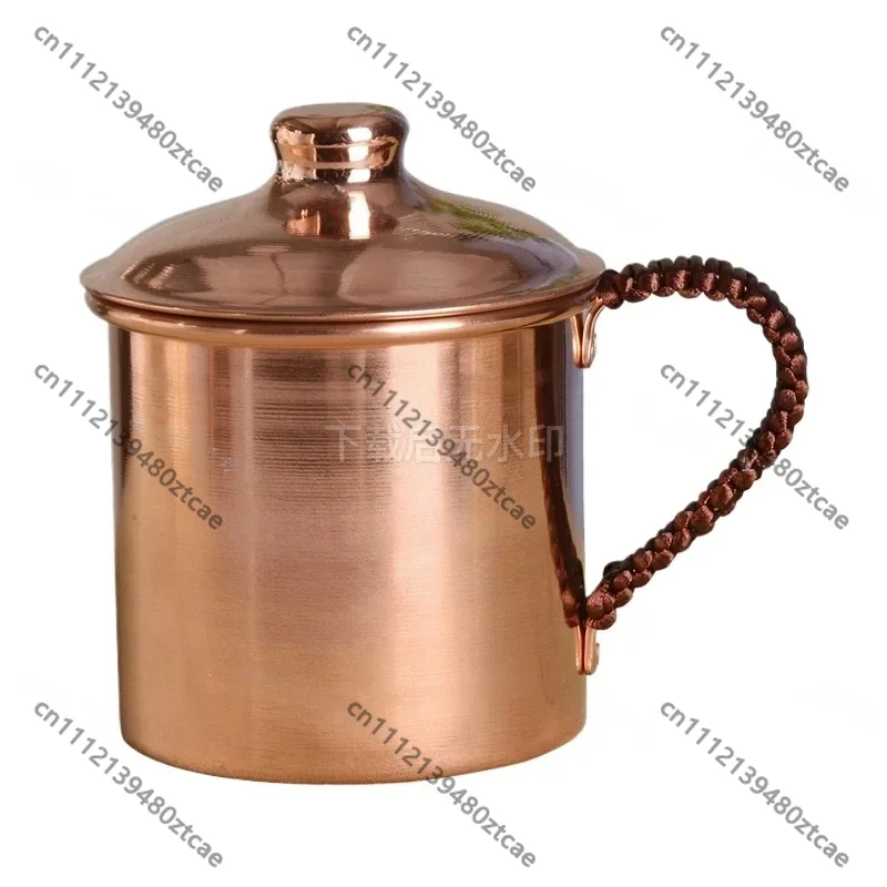 100% Handmade Pure Solid Copper Mug, 400ml Copper Wine Glass with Gift Pack, Retro Metal Drinking Cup for Home Bar Decor Gift