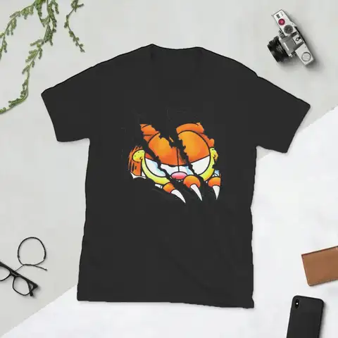 Cartoon G-Garfields Men's T Shirts Cat Vintage Tees Short Sleeve Round Neck T-Shirt Cotton Plus Size Clothing