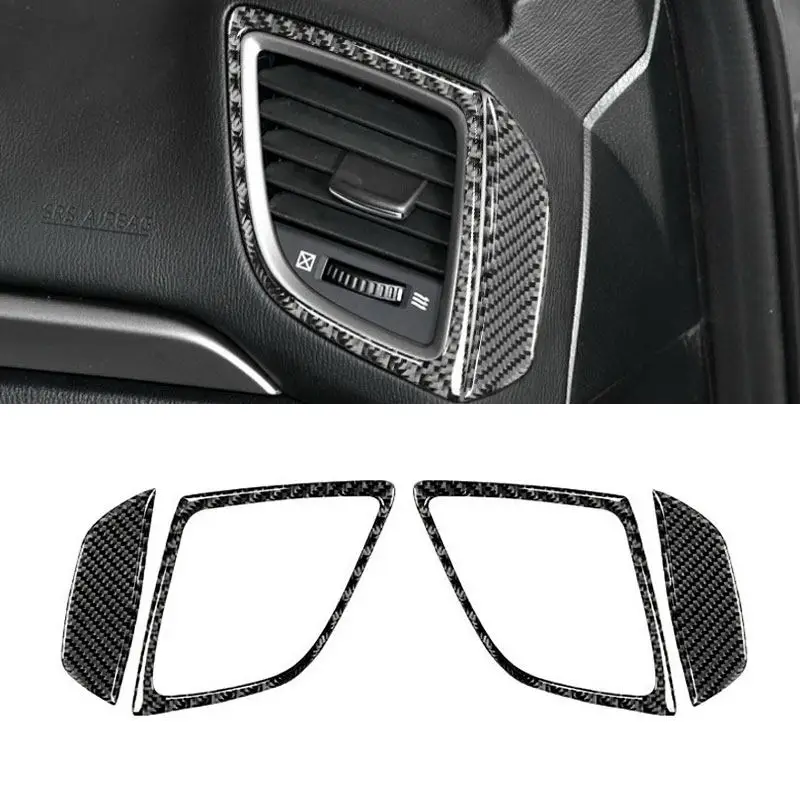 For Mazda 3 Axela 2014 2015 2016 2017 2018 Carbon Fiber Car Interior Dashboard Panel Side Air Outlet Vent Cover Sticker Trim