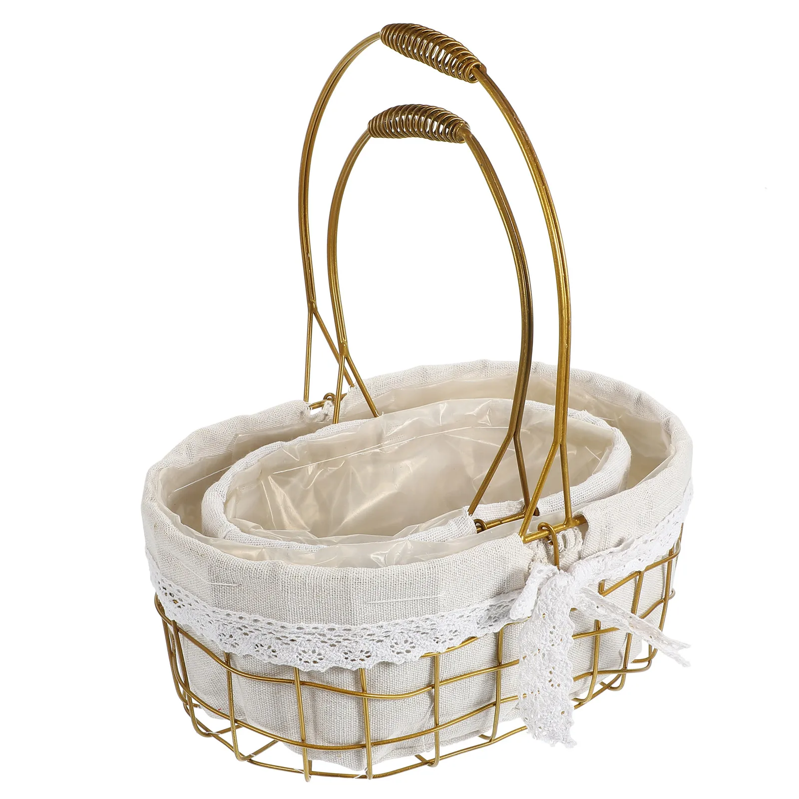 

2pcs Woven Planter Handwoven Plant Pot Container Farmhouse Style Storage For Indoor Outdoor Flowers Decorative Flower