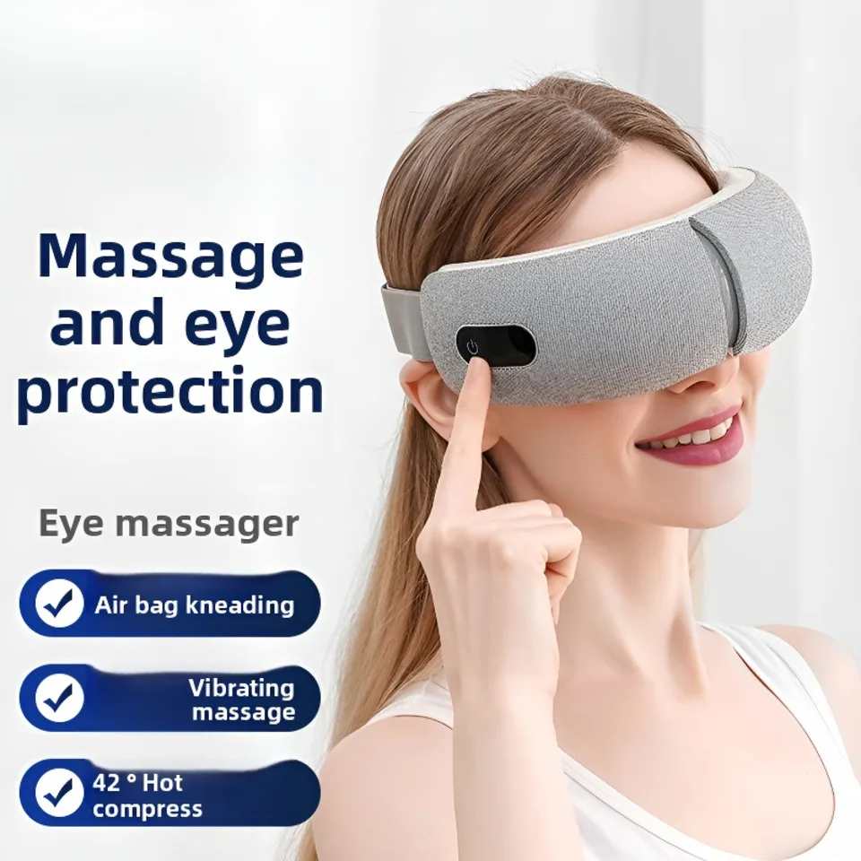 

Умный складной перезаряжаемый электрический массажер для глаз с функциями нагрева, вибрации, воздушной компрессии и музыки для домашнего использования