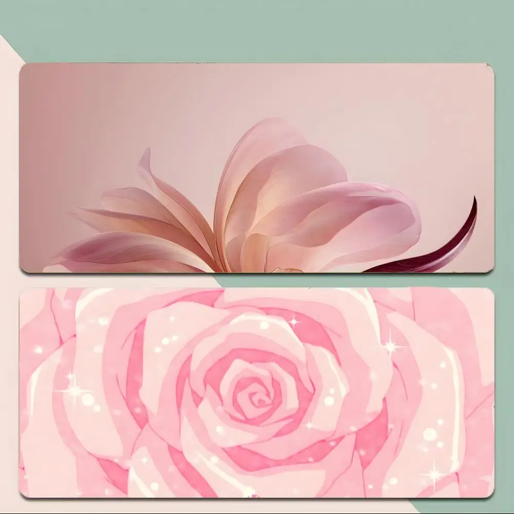 Minimal simple roses Mouse Pad Thick Stitched Edge Gaming Mousepad Large Non-Slip Desk Mat